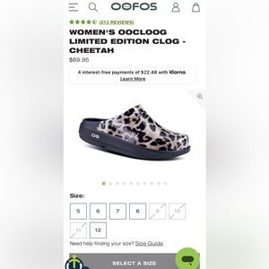 WOMEN'S OOCLOOG LIMITED EDITION CLOG - CHEETAH